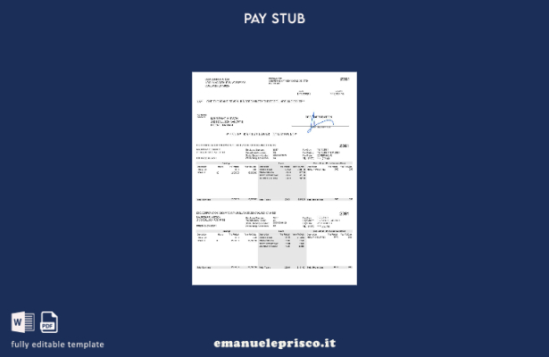 modello di busta paga DBC Corporation in stile verificato